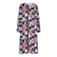 thumbnail image 3 of Women's Plus Halloween Nightgown Pumpkin Ghost Print Crewneck Long Sleeve Dress Fall Loungewear Sleep Maxi Dress, 3 of 4