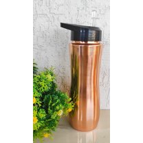 Indian Art Villa Copper Sipper Bottle - 34 oz, Lacquer Coated, Champion Design