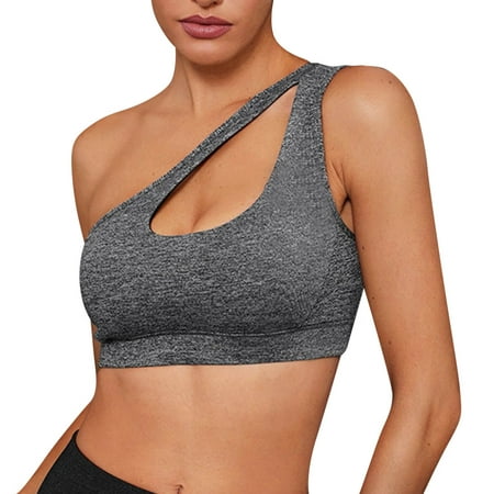 

Nomeni Women Sexy One Shoulder Plus Size Exercise Shake Proof Yoga Bra Underwear