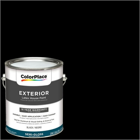 ColorPlace Exterior Paint, Black, Semi-Gloss Finish, 1 Gallon - Walmart.com