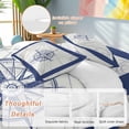thumbnail image 2 of Retro Compass Bedding Duvet Cover Set Twin Size 4 Pieces Navigation Blue Lines Art Classic Bedding Set with Zipper Closure, 1 Comforter Cover 68x86 Inches 1 Flat Sheet & 2 Pillow Cases, 2 of 7