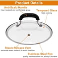 thumbnail image 4 of SWZHAI 8.5 Inch Pan Lid, Tempered Glass Lid, Universal Pot Lids for Cooking, Designed with Steam Vent Hole and Heat Resistant Handle, 4 of 7