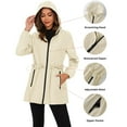 thumbnail image 5 of Yigetop Womens Rain Jacket with Hood Rain Jackets for Women Water Proof Packable Hooded Rain Coat Lightweight Windbreaker with Pocket 3 in 1 Jacket Women Beige L, 5 of 7