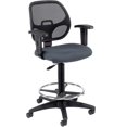 thumbnail image 3 of Drafting Stool, Fabric, Gray, Adjustable Arms, Mid Back, 3 of 4