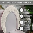 thumbnail image 2 of Home Weavers Allure Collection Toilet Lid Cover, 100% Cotton Soft Elastic Fit, Machine Washable, 18"x18", Ivory, 2 of 11