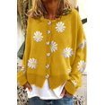 thumbnail image 2 of REDHOTYPE New Ladies Printed Sweater Small Autumn Chrysanthemum Embroidered Knit Long Sleeve Button Cardigan Jacket, 2 of 3