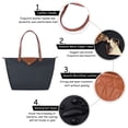 thumbnail image 4 of Bolso de mano BOJLY para mujer, impermeable, de nailon, con hombro grande, gris, 4 of 7