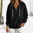 thumbnail image 4 of Neewe Women's V Neck Hoodies Long Sleeve Sweatshirt Drawstring Pullover Tops with Pocket Daily Outfits, 4 of 6