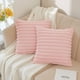 thumbnail image 4 of 2 piezas de doble cara de piel sintética de felpa decoración abrazar funda de almohada sofá dormitorio con rayas borrosas funda de almohada suave funda de cojín, 4 of 5