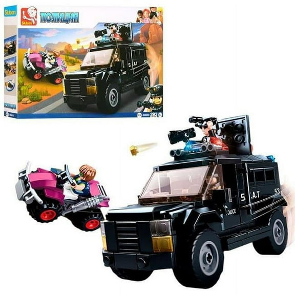 Sluban 653  Police Armored Assault Vehicle Building Brick Kit (293 Pcs)