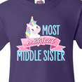 thumbnail image 4 of Inktastic Most Magical Middle Sister- Cute Unicorn Youth T-Shirt, 4 of 5