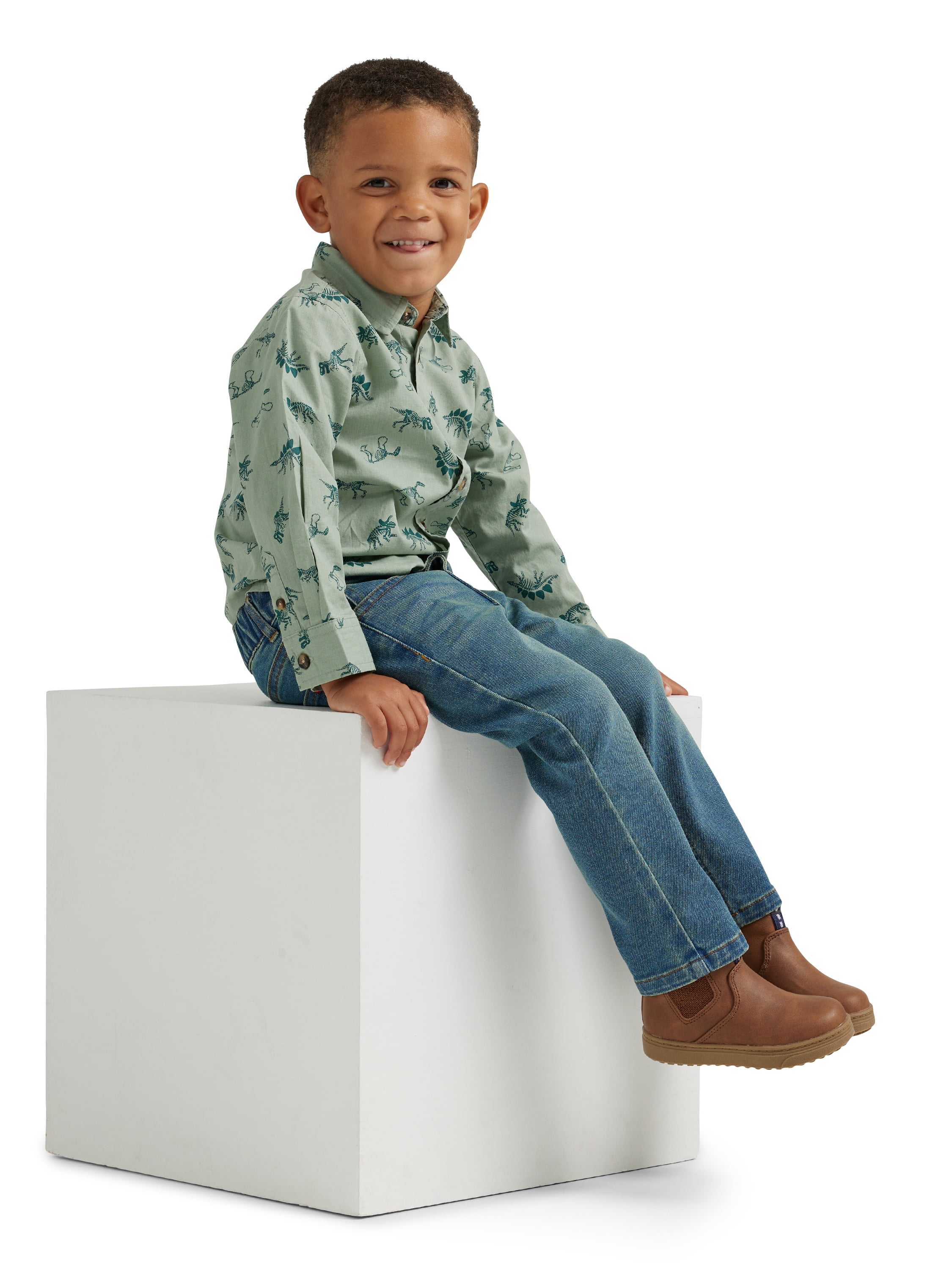 Wrangler Toddler Boy Pull-On Straight Leg Jeans, Sizes 12M-5T