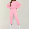 thumbnail image 2 of Hessimy Womens Two Piece Outfits Casual Sweatshirt Skirt Set Long Sleeve Workout Set Matching Lounge Sets（Pink，S）, 2 of 2