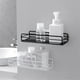 thumbnail image 1 of Estanterías de pared para baño sin taladro – organizador rectangular metálico, soporte adhesivo para ahorrar espacio, artículos de aseo y almacenamiento en la cocina, acero al carbono, negro/blanco, 1 of 6