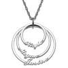 Family Jewelry Personalized Mother's Gold over Silver Open Circle with 3 Names Necklace