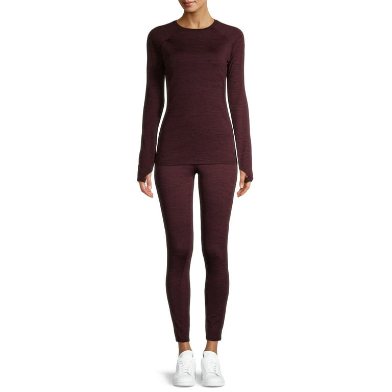 ClimateRight by Cuddl Duds Women's and Women's Plus Size Jersey Thermal Top  and Leggings, 2-Piece Set 