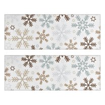 Kitchen Rugs Sets Of 2,Light Christmas Snowflake Pattern Anti Fatigue Kitchen Mat Rugs Non Slip Washable,Decorative Kitchen Floor Mats for Kitchen,Sink,Laundry,17"X47"