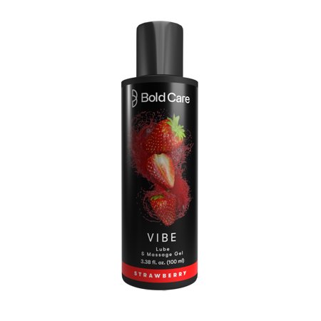 Bold Care Vibe - Natural Personal Lubricant for Men and Women - Premium Strawberry Flavour - Water Based Lube - Skin Friendly  Silicone and Paraben Free - No Side Effects - 100 ml