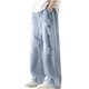 thumbnail image 4 of Pantalones vaqueros de longitud completa para hombre, de moda, informales, desgastados, irregulares, con agujeros, de pierna recta, pantalones de mezclilla para hombre., 4 of 5