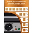 thumbnail image 2 of Waffle Maker, 4-Slice Waffle Iron, Square Belgian Waffle Maker, with 5 Browning Levels, Non-Stick Plates, Indicator Lights, Cool Touch Handle, Recipe, 1200W (White), 2 of 5
