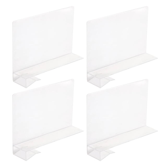 4 separadores de estantes multifuncionales para biblioteca, libros, armarios y estanterías de plástico.