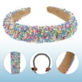 thumbnail image 6 of Sprinkle Headband Decor Hairbands Wide Fashion Hair Hoops Hair Accessories for Women Blue, 6 of 7
