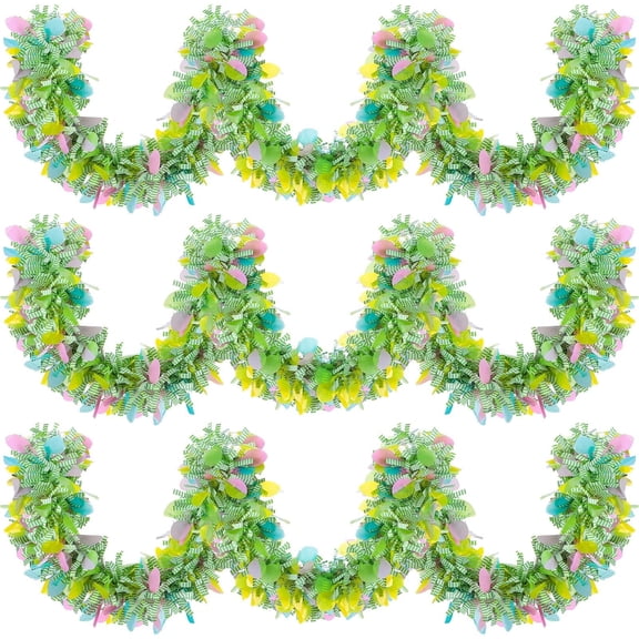 Easter Tinsel Garland PET Hanging Party Accessory Streamers Decorations for Indoor Outdoor Party Supplies, 6.56ft, 3 Pack