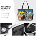 thumbnail image 3 of Pofeuu Colorful Sky Puppy Print Beach Bag,Waterproof Sandproof Beach Tote Bag, Large Capacity Foldable Beach Bags for Women, 3 of 7