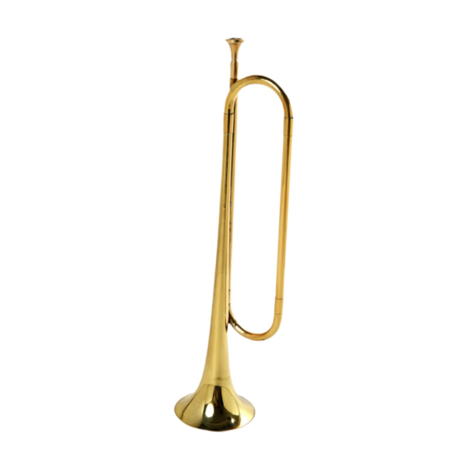 QccHieUs C Bugle Mini Brass Instrument Portable Classic Cavalry Trumpet Blowing Bugle for