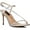 Silver, variant on AQUA Womens Yellow Strappy Padded Ron Round Toe Stiletto Buckle Leather Slingback Sandal 6.5 M
