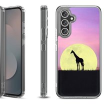 Shockproof Protective Phone Case Cover for Samsung Galaxy S25 FE, by OneToughShield - Moonlight Giraffe