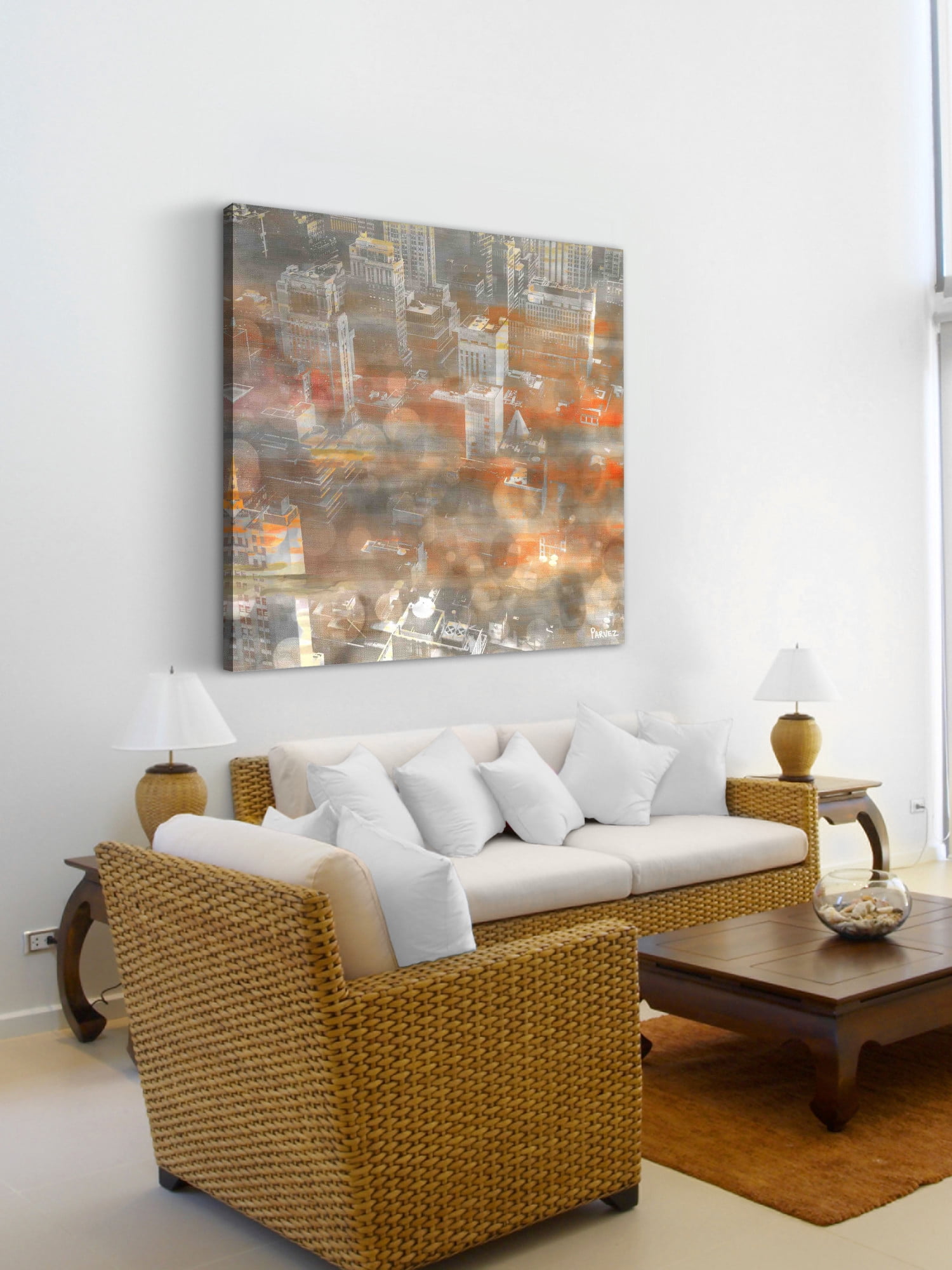 Parvez Taj "Rooftops" Print on Canvas