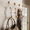 thumbnail image 2 of Baxton Studio Penny Wall Mounted Coat Rack in White and Light Brown, 2 of 4