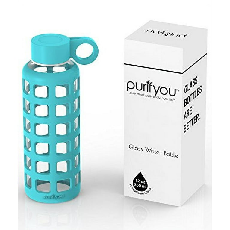 purifyou Premium 40/32 / 22/12 oz Glass Water Bottles with Volume & Times  to Drink, Silicone Sleeve & Stainless Steel Lid Insert, Reusable Bottle for  Fridge Water, Juice (40oz Chinese Porcelain) - Yahoo Shopping