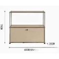 thumbnail image 1 of USM Haller Gabinete de almacenamiento Aparador Sala de estar Patas de metal de acero inoxidable Cómoda de cocina de almacenamiento modular, Blanco crema, 1 of 4