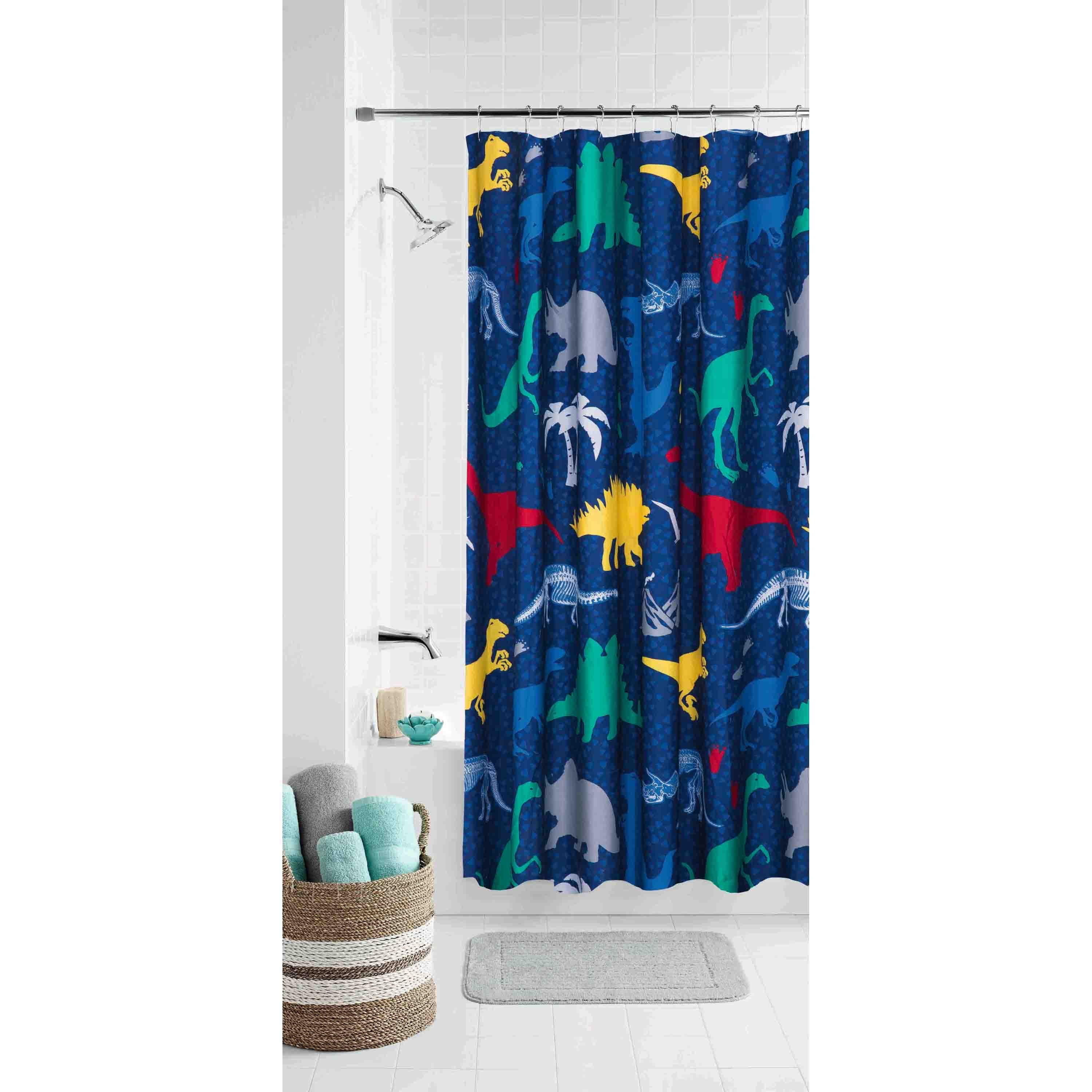 Nyngei Cartoon Baby Shark Happy Birthday Waterproof Fabric Shower Curtain Set Bathroom 183X183CM