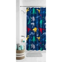 Mainstays Kids Dino Roam Coordinating Fabric Shower Curtain