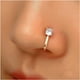thumbnail image 1 of Anillo de nariz con Clip circular de cristal Punk, anillo de nariz falso con círculo de circonia cúbica Vintage, anillo de aro redondo dorado para nariz, anillo de nariz no perforado, 1 of 5