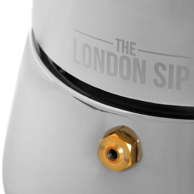 London Sip Stainless Steel Stove-Top Espresso Maker Coffee Pot Italian Moka  Percolator, Silver, 3 Cup