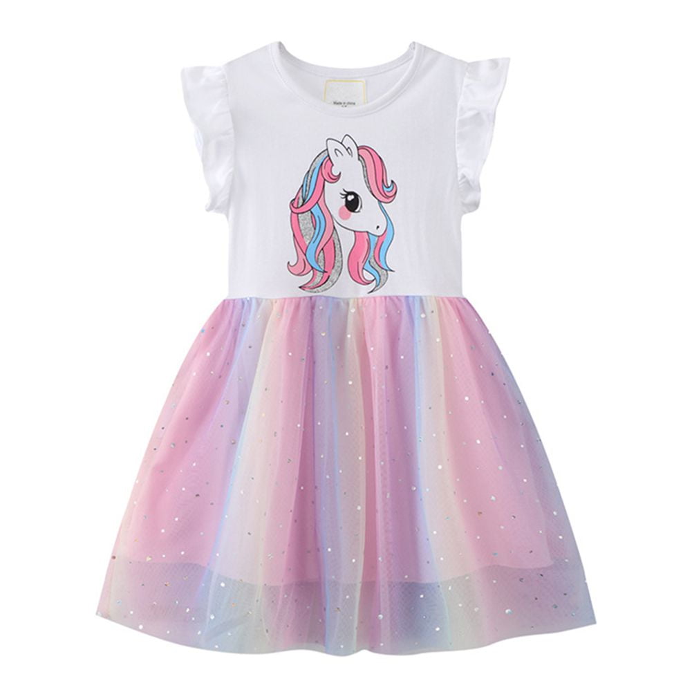 ZACPNCV Baby Girl Dress Sleeveless Sequins Princess Dresses