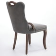 thumbnail image 6 of Hassch Velvet Dining Chairs Set of 2, Vintage Kitchen Side Chairs with Button Tufted Back, Nailhead Trim & Solid Wood Legs, Comfortable Upholstered Seat, Gray, 6 of 10