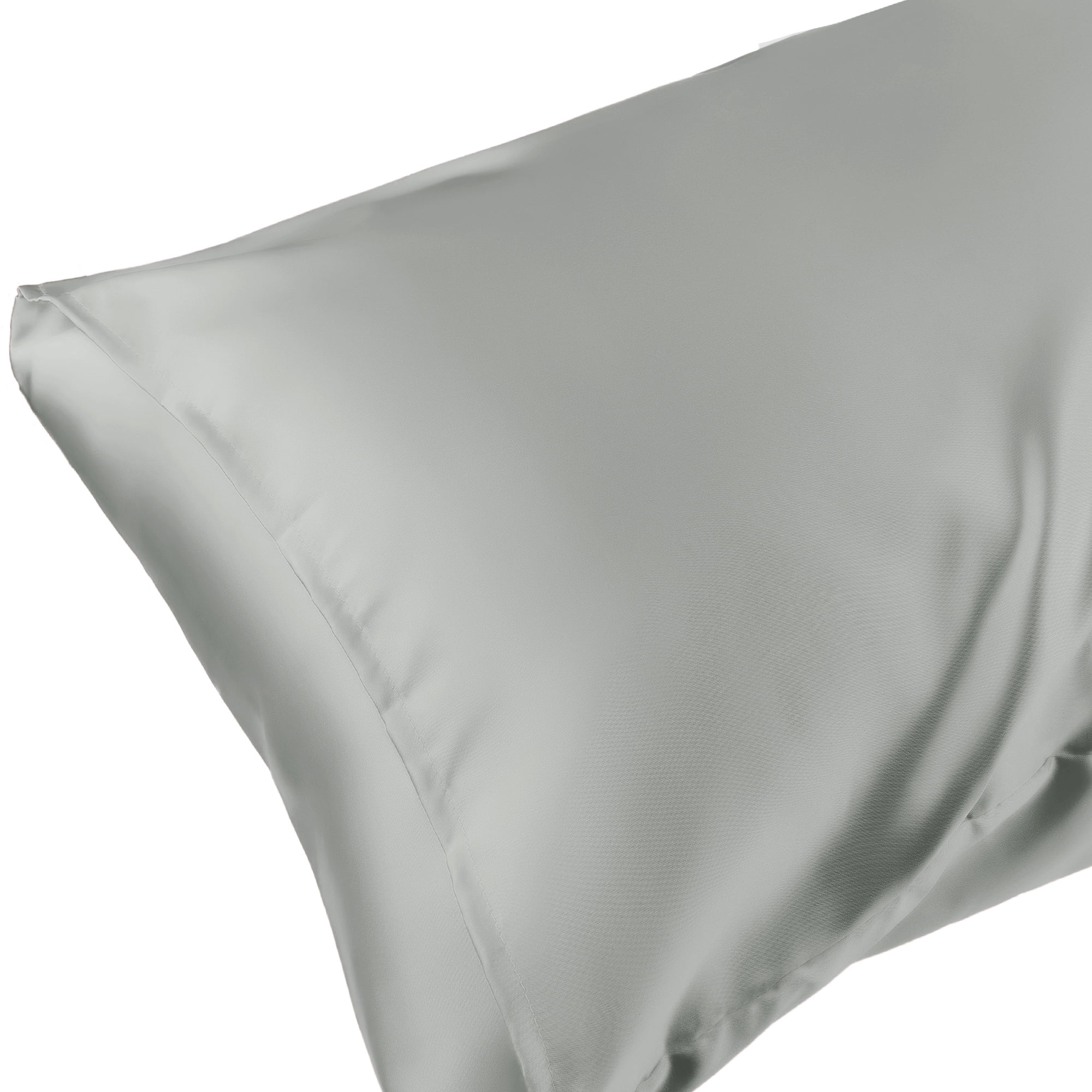 Unique Bargains Envelope Closure Breathable and Soft Satin Pillowcase (2 Count) Dark Gray Queen