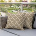 thumbnail image 4 of Khaki Plaid Pillow Covers 2 Pack Retro Country Moroccan National Geometrical Plaid Pillowcase Waterproof Outdoor Throw Pillow Cover for Patio Garden Square Cushion 16”x16”, 4 of 9