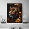 thumbnail image 2 of Mudket Golden Autumn Leopard Canvas Wall Art, Leopard Print Trendy Wall Decor Framed Ready to Hang for Living Room Office - 12"L x 8"W, 2 of 10