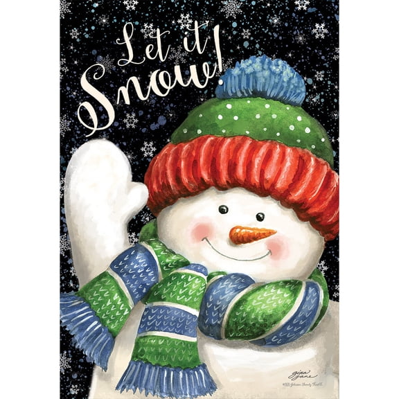 Briarwood Lane Garden Flag 12x18 For Outdoor Snow Time Snowman Winter For Winter Garden Flag Flags For Outside