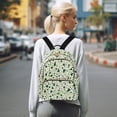 thumbnail image 7 of FORMRS Mini Backpack Purse for Women Travel Daypack Casual Shoulder Bag, Green Triangles Pattern, 7 of 7