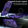 thumbnail image 6 of Allytechgroup Rugged Case for iPhone 17 Pro with Screen Protector, Premium Phone Case for iPhone 17 Pro, Military Grade Shockproof Rotating Stand Magnetic Back Cover for Car Mount, Purple, 6 of 12