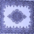 thumbnail image 1 of Ahgly Company Machine Washable Indoor Square Medallion Blue Traditional Area Rugs, 8' Square, 1 of 4