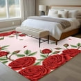 thumbnail image 5 of Pink Valentine's Day Washable Area Rug 5 x 8 ft Romantic Red Roses, Soft Non Slip Rugs Stain Repellent Indoor Felt Carpet for Living Dining Room Bedroom Home Office, 5 of 9