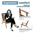 thumbnail image 4 of JOIVI Modern Accent Chairs Set of 2, Natural Acacia Wood Patio Chairs with rope woven backrest and seat, Comfortable Reading Armchairs for Porch, Balcony, Living Room, Garden, Gray, 4 of 10